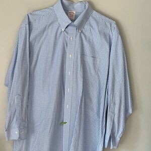 Brooks Brothers Sky Blue Checkered Dress Shirt